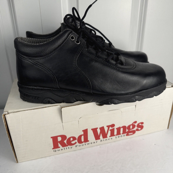 Red Wing Shoe Men's‎ 10.5 Griptec Black Leather 8648 Casual Comfort NWB - Picture 1 of 13